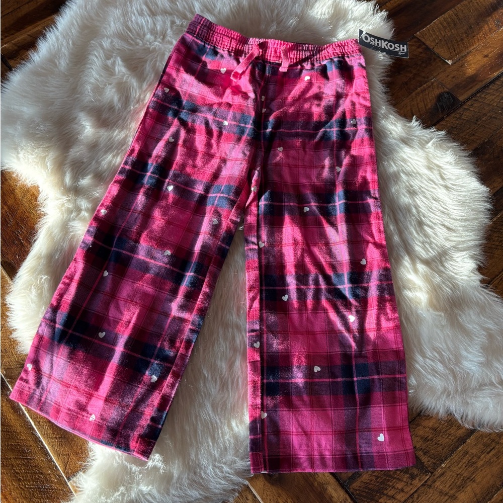 OshKosh B'gosh Hot Pink Plaid Heart Pajama Pants